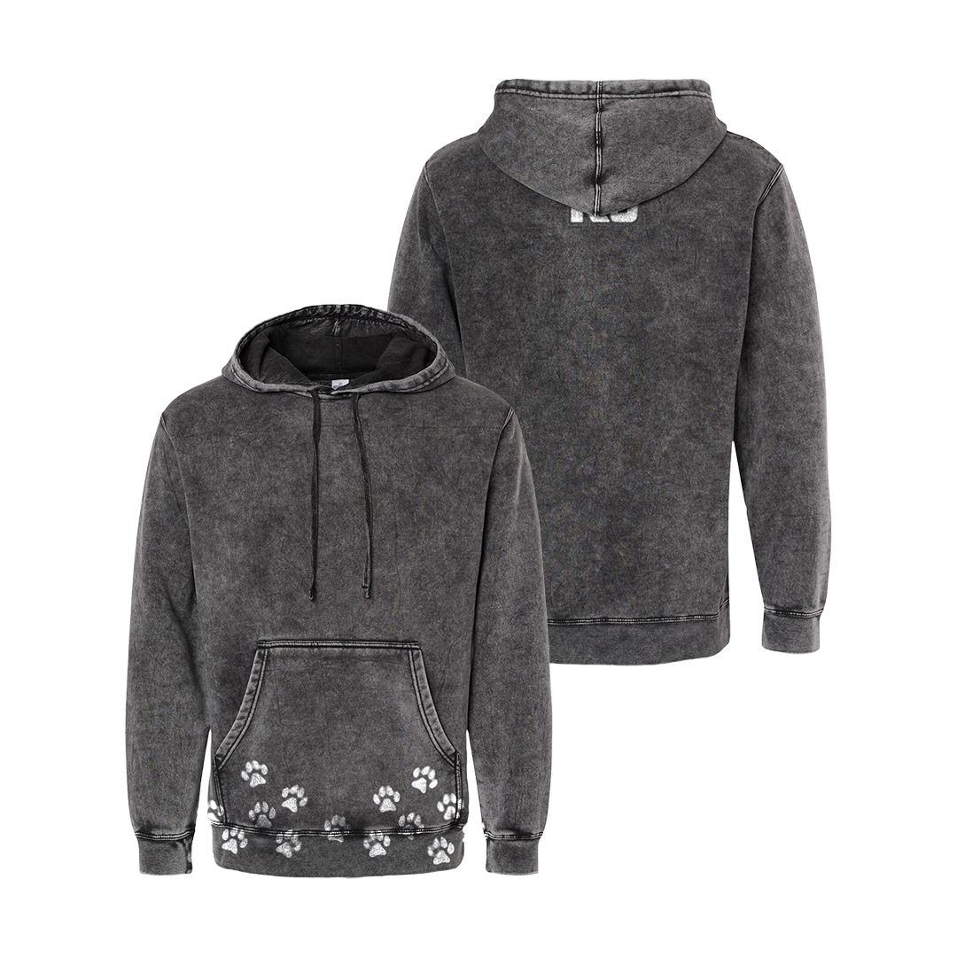 K9 Paw Print Mineral Wash Hoodie